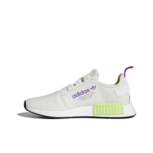 Adidas Originals NMD_R1 Мел Белый Semi Solar Shock Absorbers Противоскользящий Низкий Топ Повседневная Обувь Унисекс Бежевый Фиолетовый