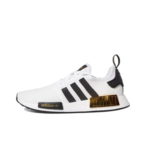 Adidas Originals NMD_R1 Slip Resistant Abrasion Resistant Низкий Топ Casual Унисекс Черный Белый Золото