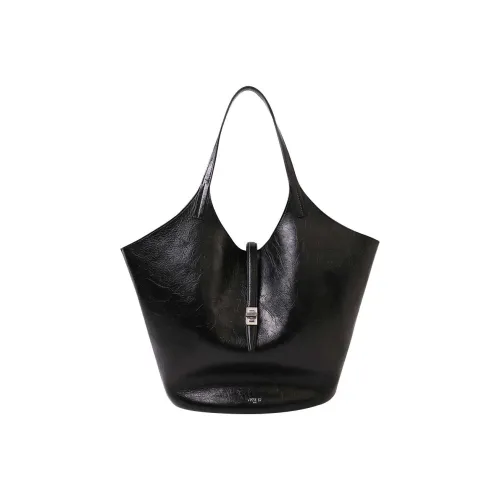 APEDE MOD Сумка из коровьей кожи с текстурой Тоут Сумка на одно плечо Большая Женская Черная