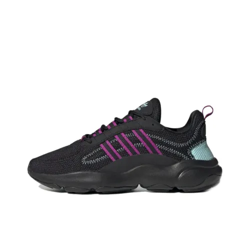 Adidas Originals Haiwee Shock Absorbers Slip Resistant Abrasion Resistant Low Top Casual Women's Black Pink