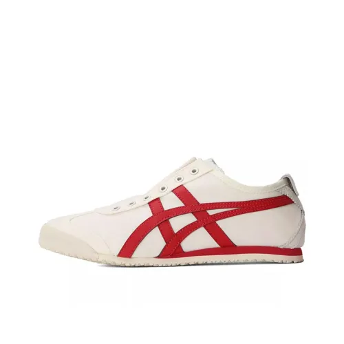 Onitsuka Tiger MEXICO 66 Амортизация Дышащий Низкий Топ Повседневная Обувь Унисекс Белый Красный