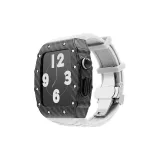 Углеродное волокно с узором + Белая бабочка + пряжка