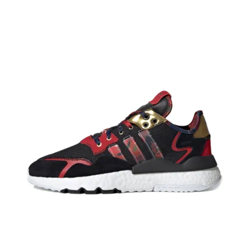 Adidas Originals Nite Jogger Амортизация Износостойкий Низкий Топ Спортивная Повседневная Обувь Унисекс Черный Золото Красный