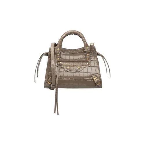 Balenciaga Neo Classic Кожа Тоут Сумка Сумка для покупок Портативная Сумка через плечо Мини Женская Хаки