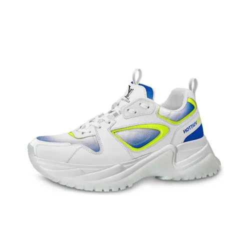 LOUIS VUITTON Run Away Импуль MID Топ Повседневная обувь Мужская Синий Белый