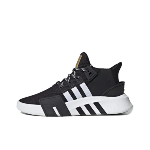 Adidas Originals Eqt Bask Adv Slip Resistant Abrasion Resistant Легкий MID Топ Повседневная обувь Унисекс Черный золотой