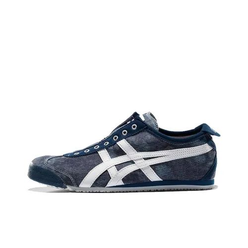 Onitsuka Tiger MEXICO 66 Амортизирующие Ускользающие Устойчивые к износу Низкий Топ Повседневная обувь Унисекс Морской синий