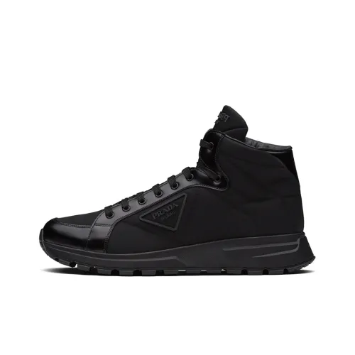 PRADA PRAX 01 RE Nylon Высокие кеды Повседневная обувь Мужская Черный