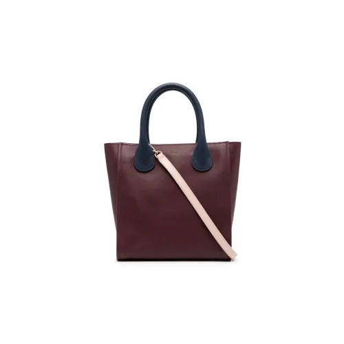 Chloe Кожа Тоут Сумка Сумка для покупок Сумка Маленькая Женская Бургунди Синий