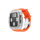 Серебряная оболочка + апельсиновая застежка-бабочка