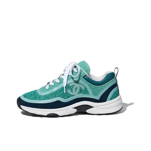 CHANEL Низкий топ Повседневная обувь Женская Зеленый Синий