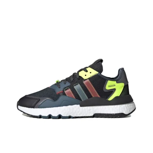Adidas Originals Nite Jogger Дышащий Низкий Топ Повседневная Обувь Унисекс Синий Зеленый