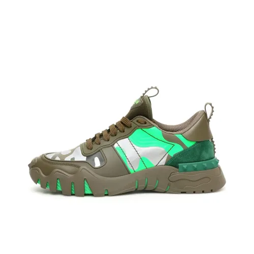 Valentino Rockrunner Plus Низкий Топ Повседневная Обувь Мужская Камуфляж Зеленый