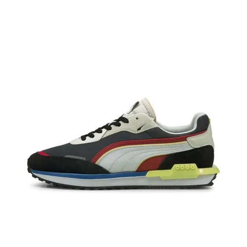 PUMA City Rider Low Топ Casual Унисекс Серый Черный Красный Многоцветный