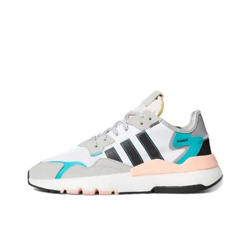 Adidas Originals Nite Jogger Поддержка Амортизация Низкий Топ Casual Унисекс Белый Синий