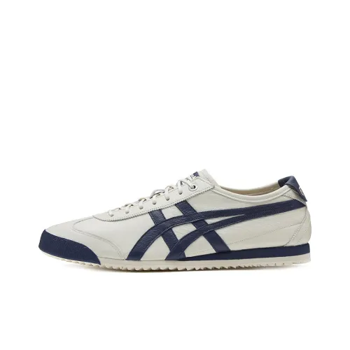 Onitsuka Tiger MEXICO 66 Дышащий и Легкий Низкий Топ Спортивная Повседневная Обувь Унисекс Бежевый и Темно-Синий
