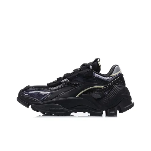 LINING Y2K Париж Модный Неделя Шокабсорберы Устойчивый к истиранию Низкий Топ Кэжуал Женский Черный