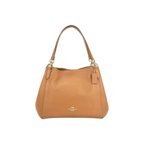 COACH Hallie Delicate Pebble Leather Shoulder Bag Crossbody Bag Women's Brown