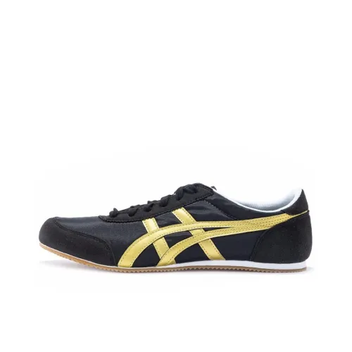 Onitsuka Tiger Track Trainer Легкий Низкий Топ Повседневная Обувь Унисекс Черный Золото