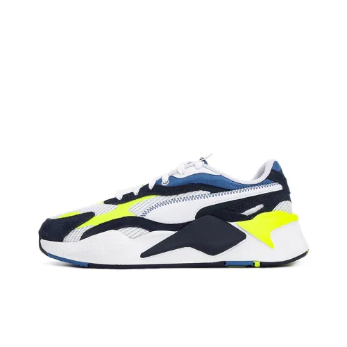 PUMA RS X RS X³ Twill AirMesh Низкий Топ Casual Унисекс Синий Желтый Белый
