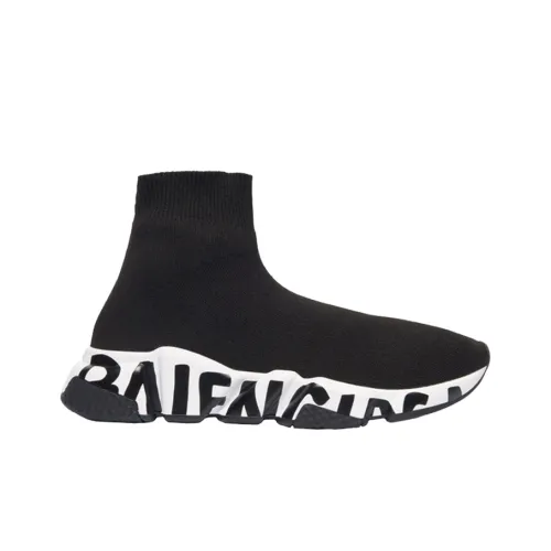 Balenciaga Speed High Топ Повседневная обувь Женская Черный Белый