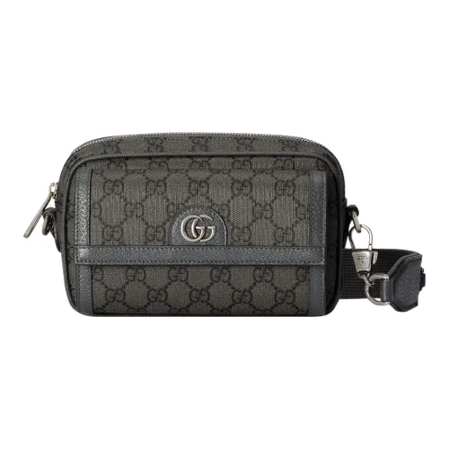 GUCCI Ophidia Холст и Кожа Сумка через плечо Мужская Серый Черный