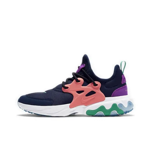 nike React Presto Амортизаторы Slip-resistant Низкий Топ Повседневная Обувь GS Синий Фиолетовый