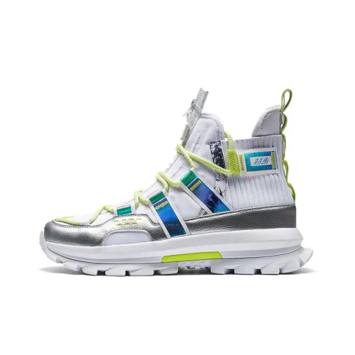 XTEP Shaolin Collection Устойчивость к истиранию Покрытие Поддержка Высокий Топ Повседневный Мужской Белый Зеленый