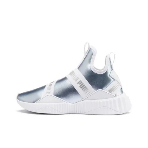 PUMA Defy Rebound MID Топ Повседневная обувь Женская Серебряный Белый