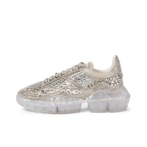 Jimmy Choo Ромб F Low Топ Спортивная повседневная обувь Женская серебряная