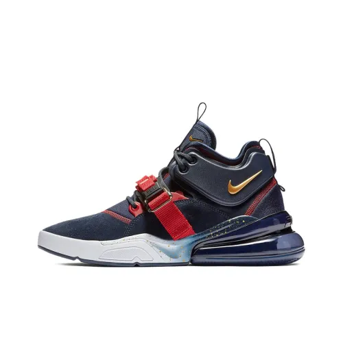 Nike Air FORCE 270 Non Slip Легкий MID Топ Кэжуал Унисекс Морской синий