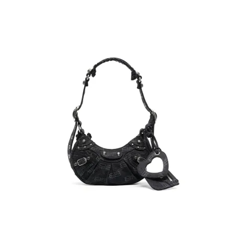 Balenciaga Le Cagole Хлопок с Деним Сумка через плечо Сумка на плечо Мини Женская Черная