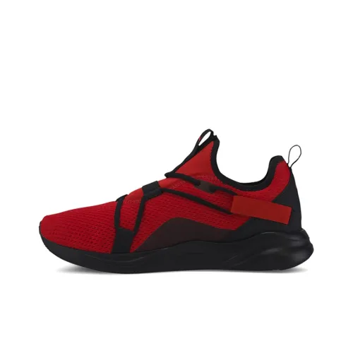 PUMA Softride Rift Slip-On Амортизация Устойчивость к истиранию Легкий Низкий Топ Повседневная обувь Мужская Черный Красный