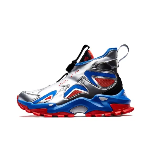 XTEP Амортизация Износостойкий Высокий Топ Повседневная Обувь Мужская Серебристо-Синий