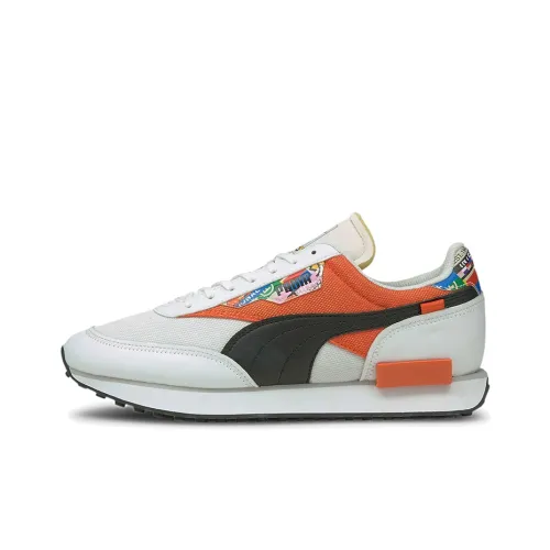 PUMA Future Rider INTL Game Амортизация Устойчивый к истиранию Дышащий Низкий Топ Повседневная обувь Унисекс Черный Белый Оранжевый