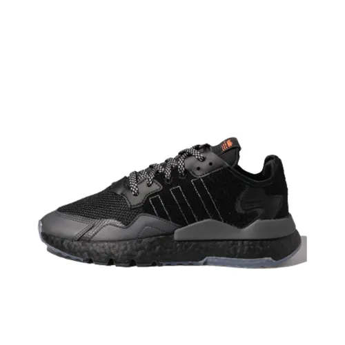 Adidas Originals Nite Jogger Slip-resistant Abrasion-resistant Low Top Casual Unisex Bright Black Adidas Originals Nite Jogger Slip-resistant Abrasion-resistant Низкий Топ Повседневный Унисекс Яркий Черный