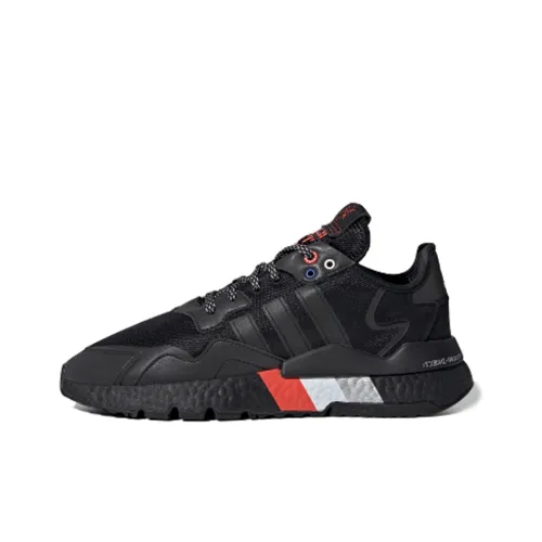 Adidas Originals Nite Jogger Slip-resistant Abrasion-resistant Lightweight Low Top Casual Unisex Black Gray Red Adidas Originals Nite Jogger Противоскользящий Устойчивый к истиранию Легкий Низкий Топ Повседневный Унисекс Черный Серый Красный