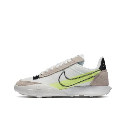Nike Waffle Racer Амортизаторы Slip Resistant Низкий Топ Casual Женский Серый Белый Желтый