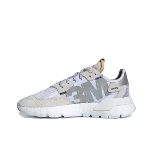 Adidas Originals Nite Jogger Non Slip Легкий Низкий Топ Casual Унисекс Белый Серый