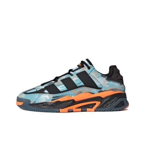 Adidas Originals Niteball Slip Resistant Abrasion Resistant Breathable Low Top Casual Shoes Unisex Black Blue Orange Adidas Originals Niteball Противоскользящий Устойчивый к истиранию Дышащий Низкий Топ Повседневная Обувь Унисекс Черный Синий Оранжевый