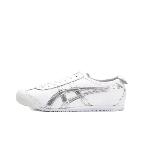 Onitsuka Tiger MEXICO 66 Нескользящий Легкий Низкий Топ Повседневная Обувь Унисекс Белый Серебряный