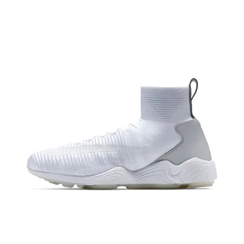 nike Zoom Mercurial Flyknit Wolf GREY Нескользящий Легкий Высокий Топ Повседневная обувь Мужская Белый