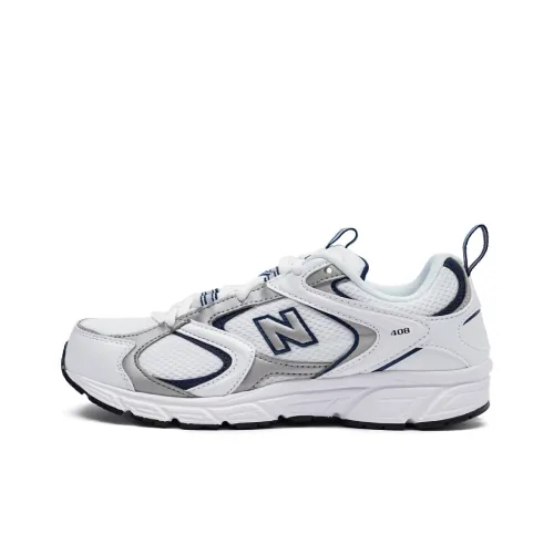 New Balance 408 Амортизация устойчивость к истиранию дышащий низкий верх повседневный унисекс белый серый