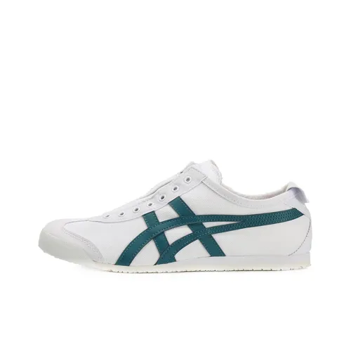 Onitsuka Tiger MEXICO 66 Устойчивый к истиранию Низкий Топ Повседневная обувь Унисекс Белый Зеленый