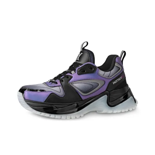 LOUIS VUITTON Run Away Импуль Низкие Кроссовки Спортивные Мужские Черные Фиолетовые
