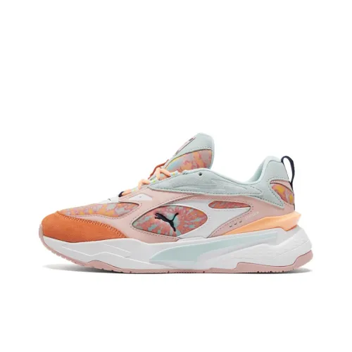 PUMA RS Fast Tie Dye Low Топ Повседневная обувь Женская Розовая Синяя Оранжевая