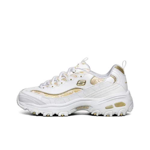 Skechers D'LITES 1,0 Low Топ Кэжуал Женские Белый Золотой