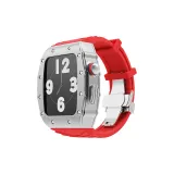 Серебряный корпус + красная застежка-бабочка