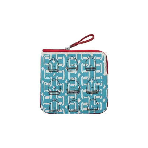 HERMES Carre Pocket Swift Телячья кожа Клатч Женские Арктический синий и Розовый