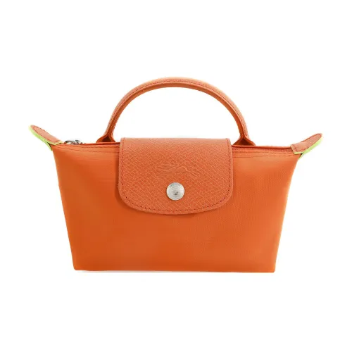 LONGCHAMP Le Pliage Green Переработанный холст с кожей Комбинированная холщовая сумка сумка-пельмени сумка обычного размера женская апельсин